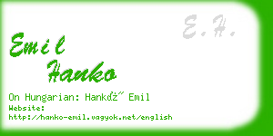 emil hanko business card