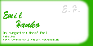 emil hanko business card